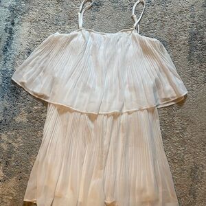 White Pleated Women's Romper